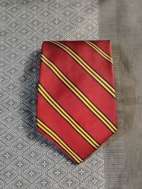 Brooks Brothers Red Tie with Yellow Stripes